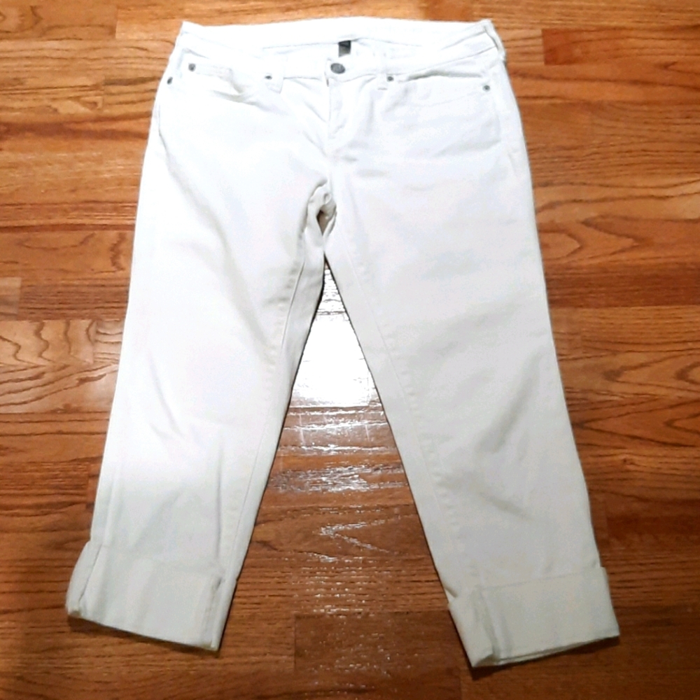 GAP Premium Straight White Crop jeans